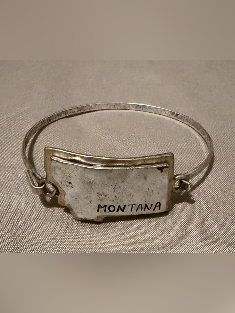 Handmade Montana State Silver and Gold Bangle